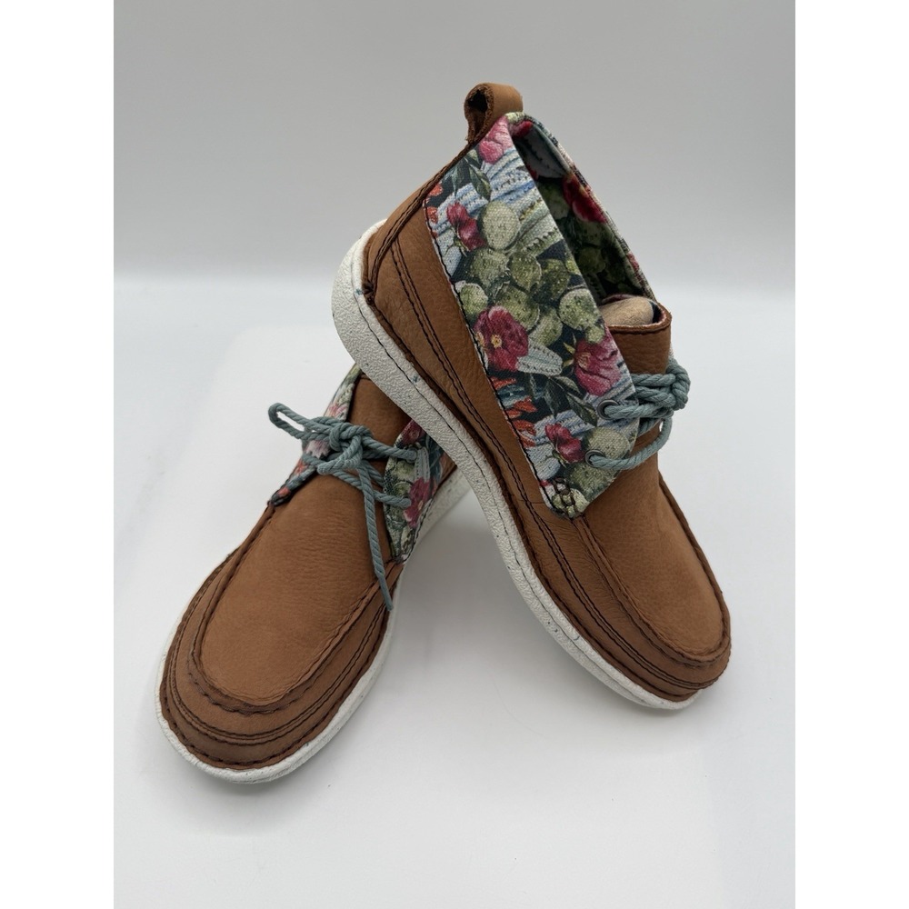 Justin Boots Breezy Chukka Booties,Womens 11, Cactus Floral,Tan,Cowhide Lea - Picture 10 of 14